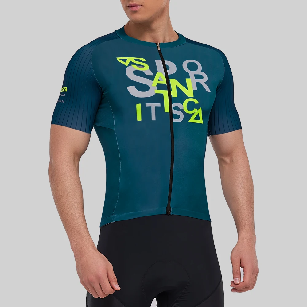 

Santic Men Cycling Jerseys New Cycling Tops Clothing Bike Shirt MTB T-shirts Full Zipper Comfortable Summer Asian Size M1C02168