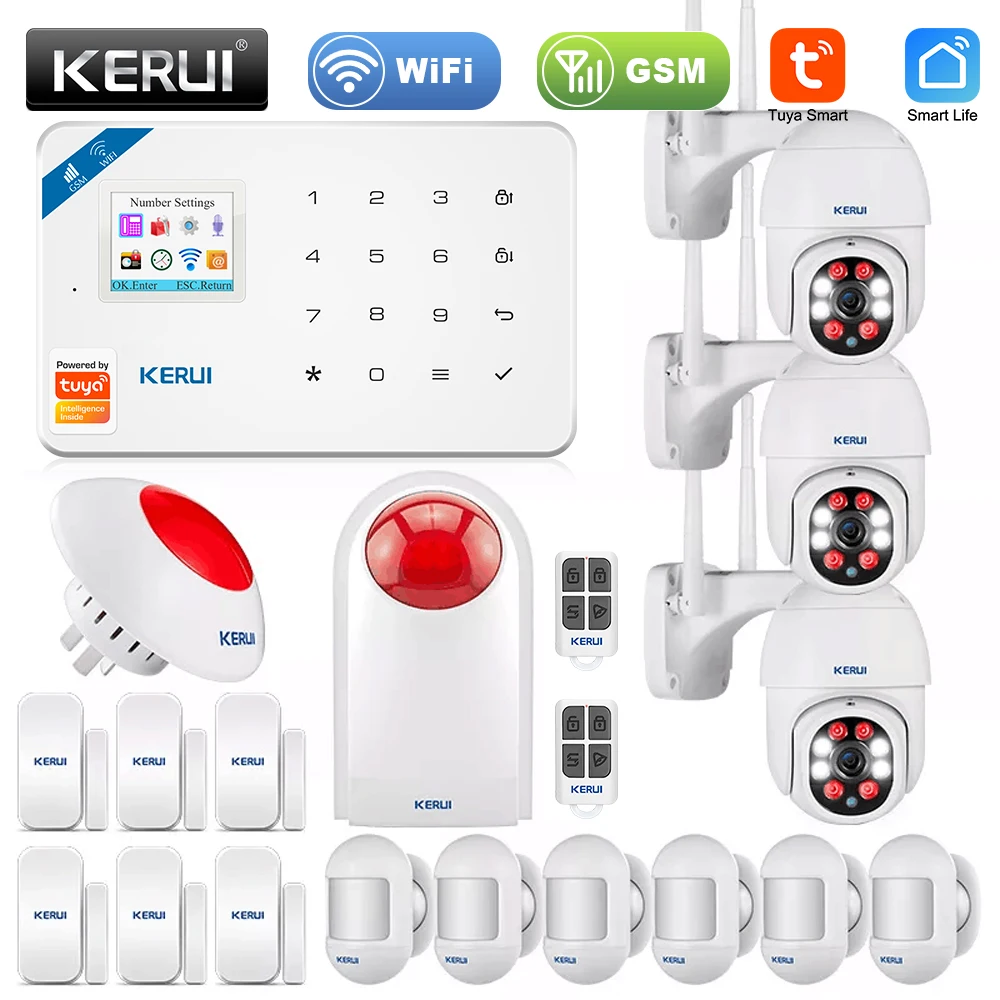 Фото Беспроводная охранная сигнализация KERUI домашняя система охранной сигнализации Беспроводная охранная сигнализация KERUI домашняя система охранной сигнализации