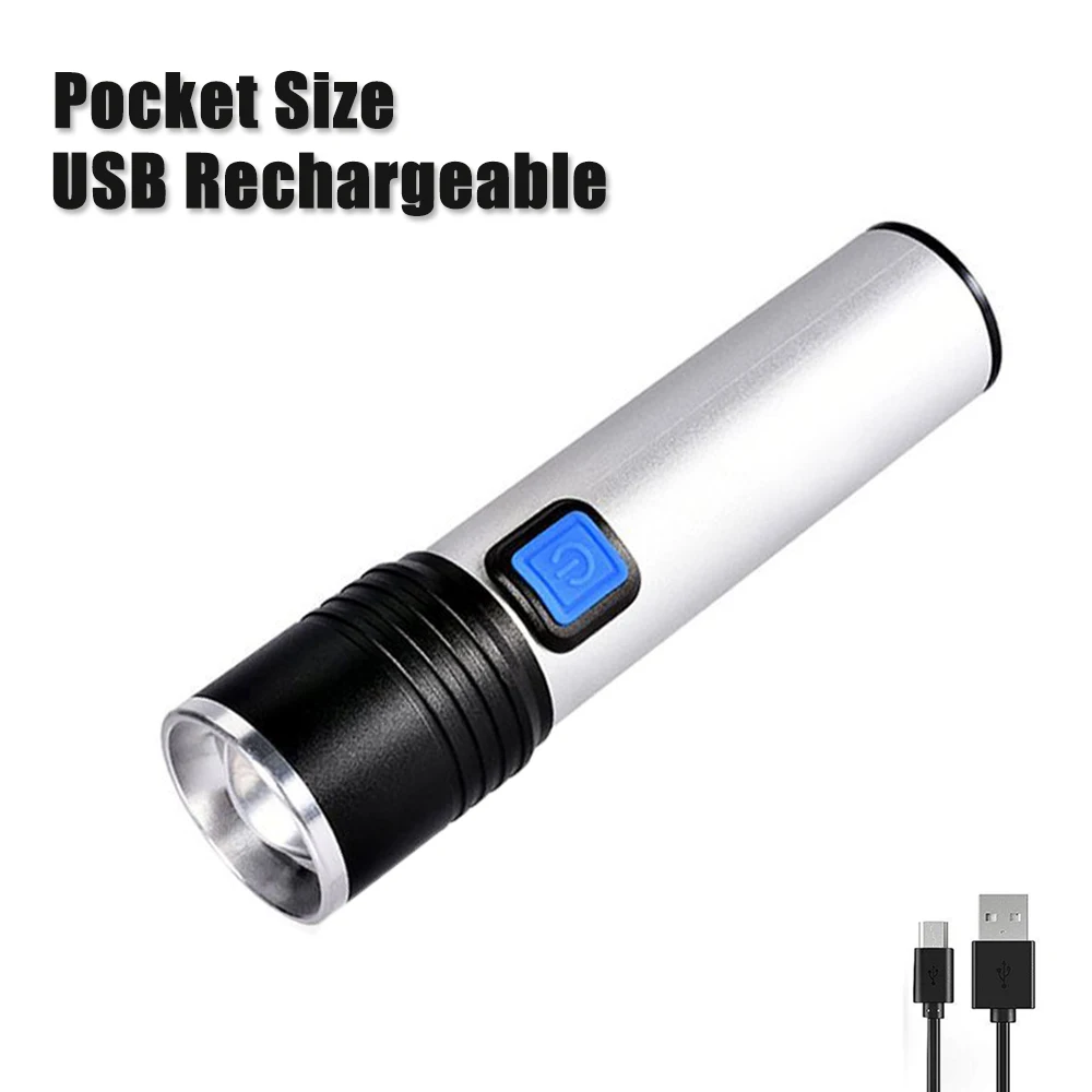 

Portable Zooming USB Rechargeable LED Flashlight XPE Mini LED Torch Biut-in Battery Waterproof Light Lamp 18650 LED Torch