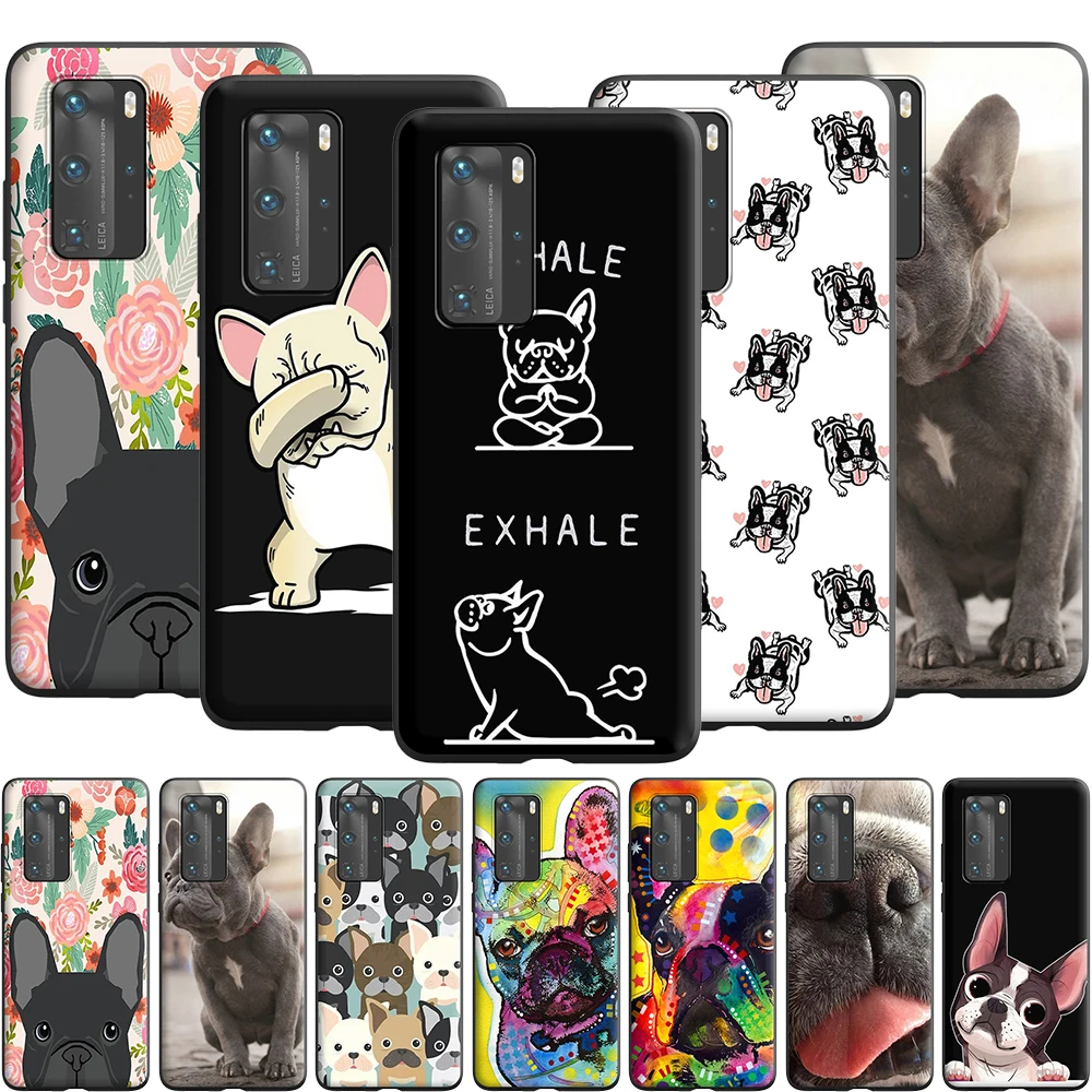 Силиконовый чехол с французским бульдогом для Huawei P40 P30 P20 P10 Pro Lite P Smart Z 2019
