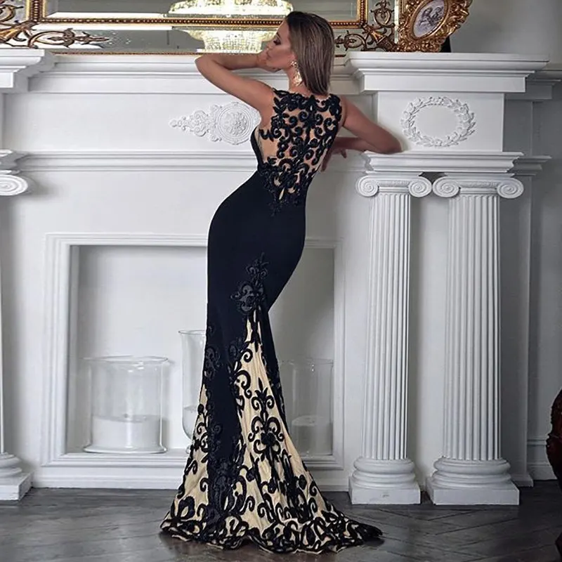 Длинное кружевное платье-Русалка для выпускного вечера | Женская одежда