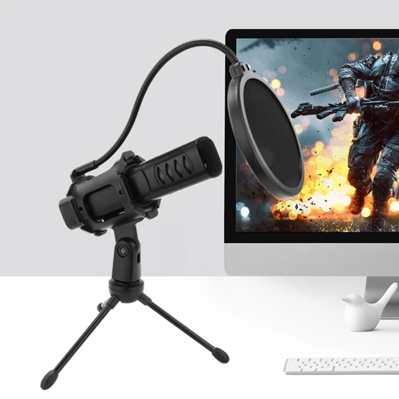 Конденсаторный микрофон Type-C для телефона ноутбука Поющая игр потоковой записи