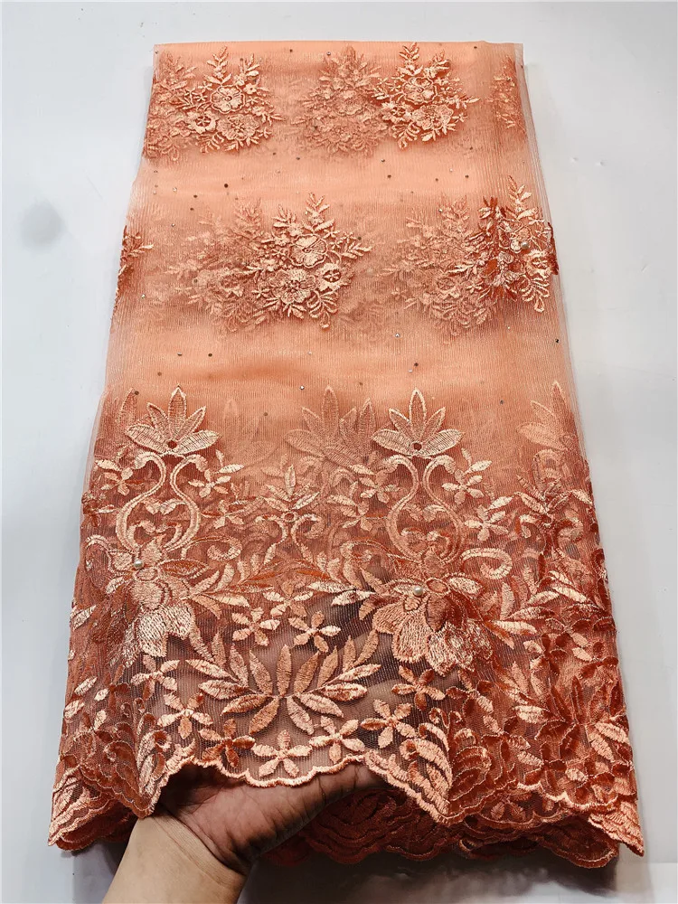 

High Quality African Cotton Lace Fabric fashions pink Nigerian Lace Fabrics Swiss Voile Lace fabric For Party YIN1233