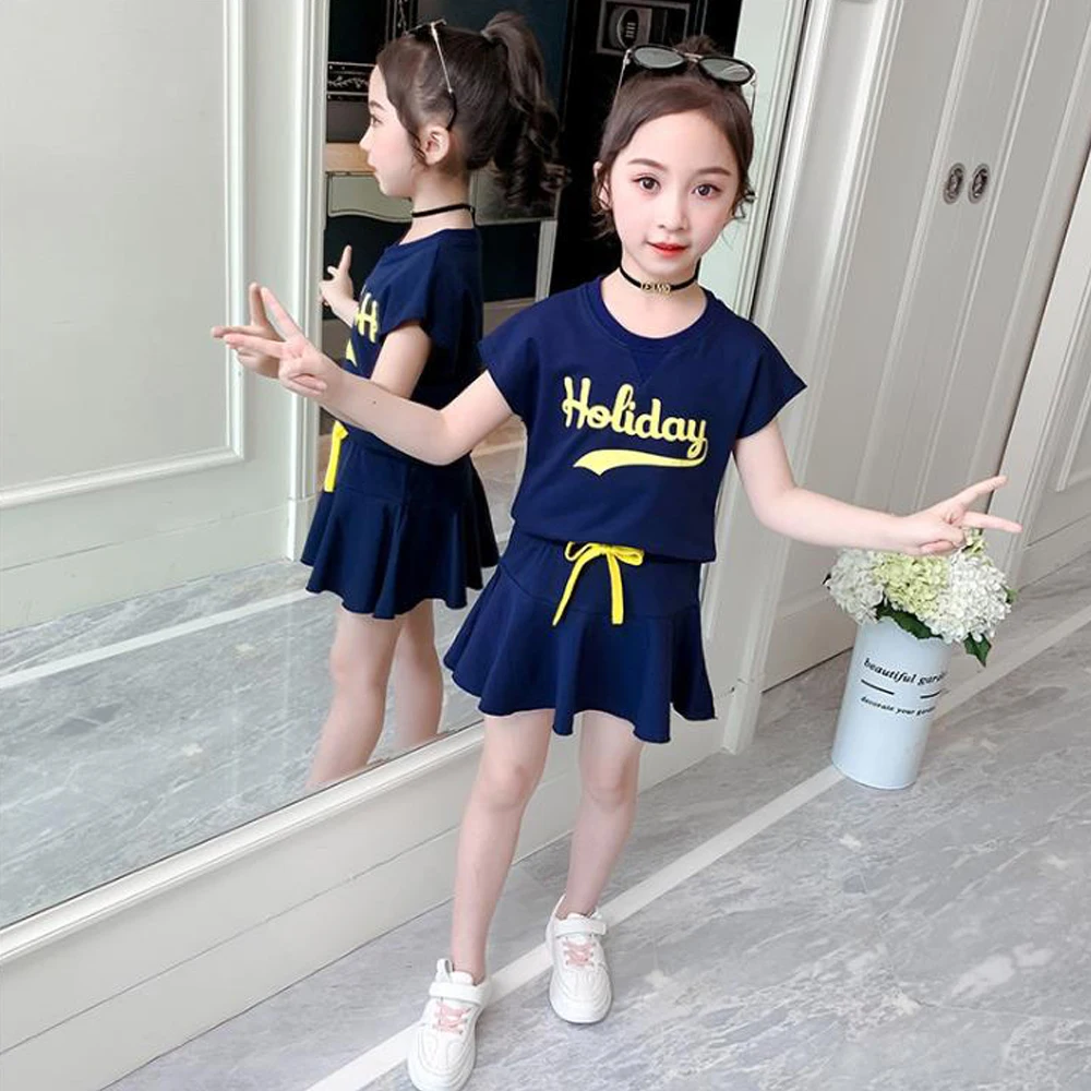 Одежда для девочек детская одежда летняя новая Футболка с рукавами реглан и