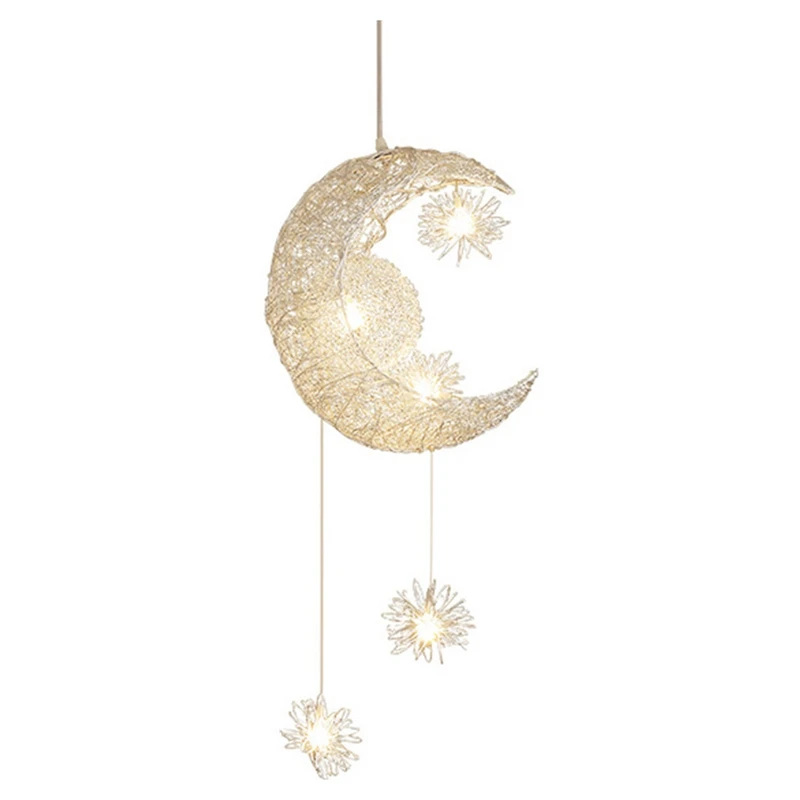 

Moon Star Shape LED Pendant Lamp Chandelier Ceiling Light Creative LED Lamp Fixture for Child Room Home Decoration
