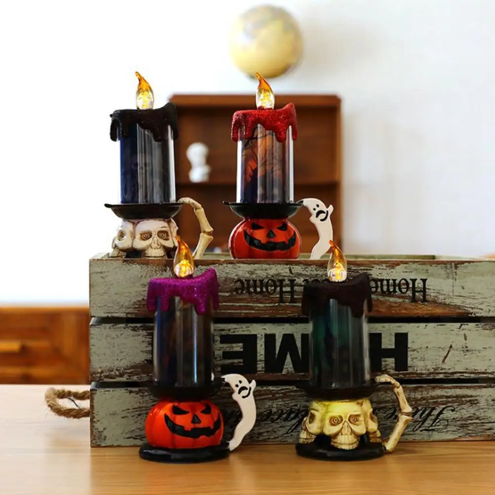 

Электронная свеча для Хэллоуина светодиодный ные лампы, Череп, тыква, свеча, лампа, украшения для Хэллоуина, украшения для дома