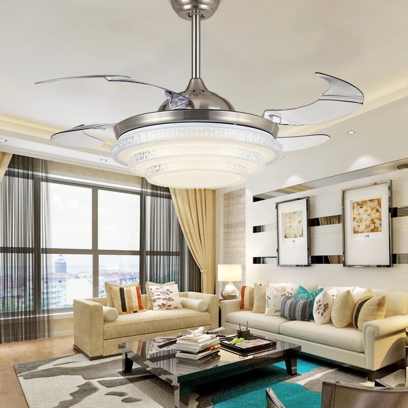 Современный потолочный вентилятор светильник Невидимый Bluetooth Динамик поколения