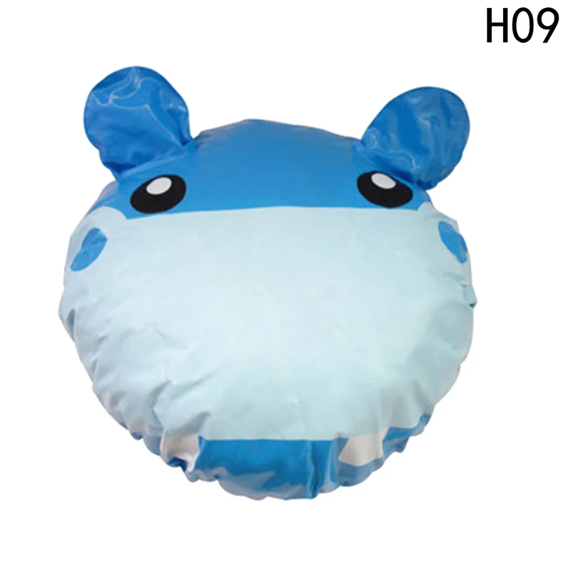 HG10229H09 Милый мультфильм животных дизайн водонепроницаемый ПВХ эластичный спа шапочка для душа колпак для ванной шапочка для душа протектор шапки продукт для ванной - Цвет: HG10229H09