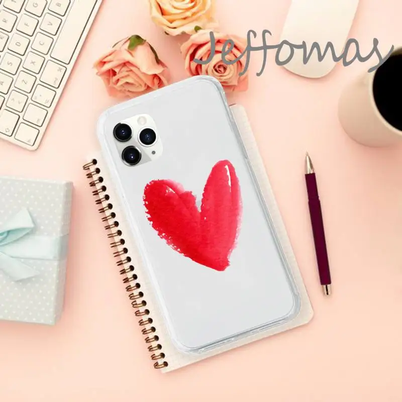 

cute love Phone Case Transparent for iPhone 11 12 mini pro XS MAX 8 7 6 6S Plus X 5S SE 2020 XR