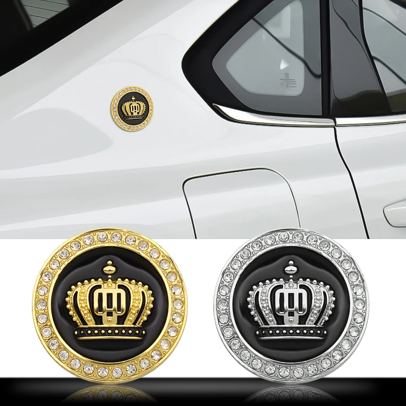 

1PCS Car styling 3D Metal Crown logo Car Badge Rear Emblem Sticker For Mobile phone laptop Fashion decoration Accessories
