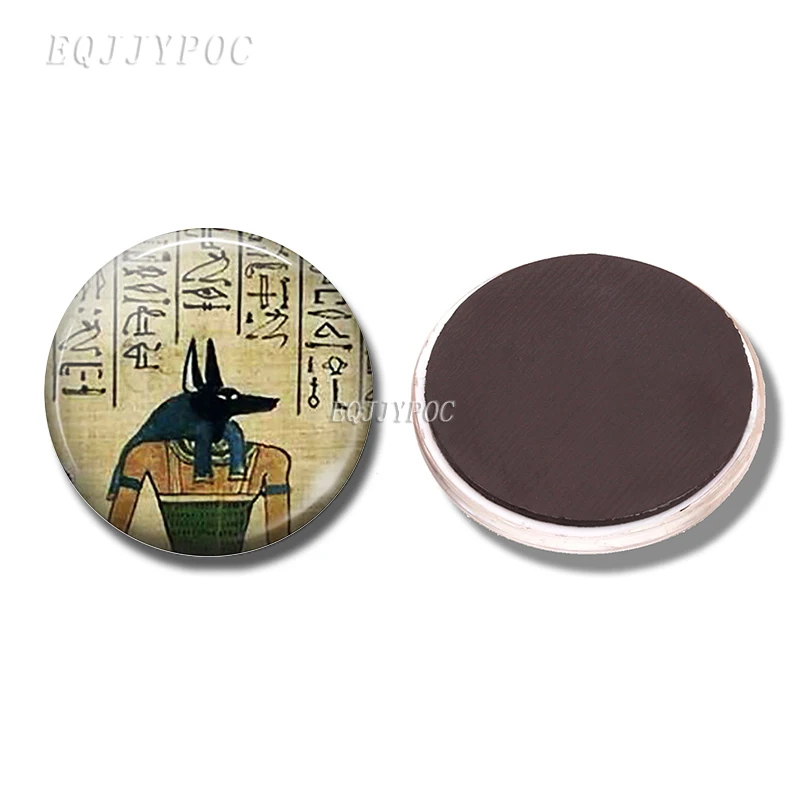 50 мм Древний Египет магниты на холодильник стекло Scarab Isis Anubis Cleopatra Scarab Египетский крест магнитные наклейки на холодильник Декор