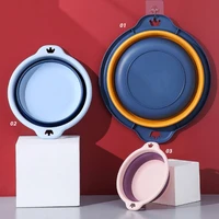 1pcs collapsible wash basin portable plastic dish basin with hanging hole safe and durable for washing camping kitchen accessory
