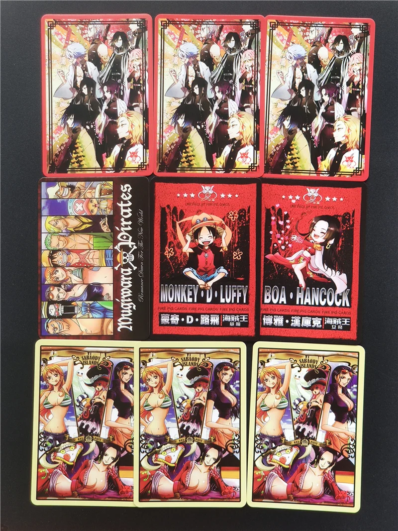 

9pcs/set One Piece Boa Hancock Demon Slayer Kochou Shinobu Kamado Nezuko Sexy Girls Game Anime Collection Cards