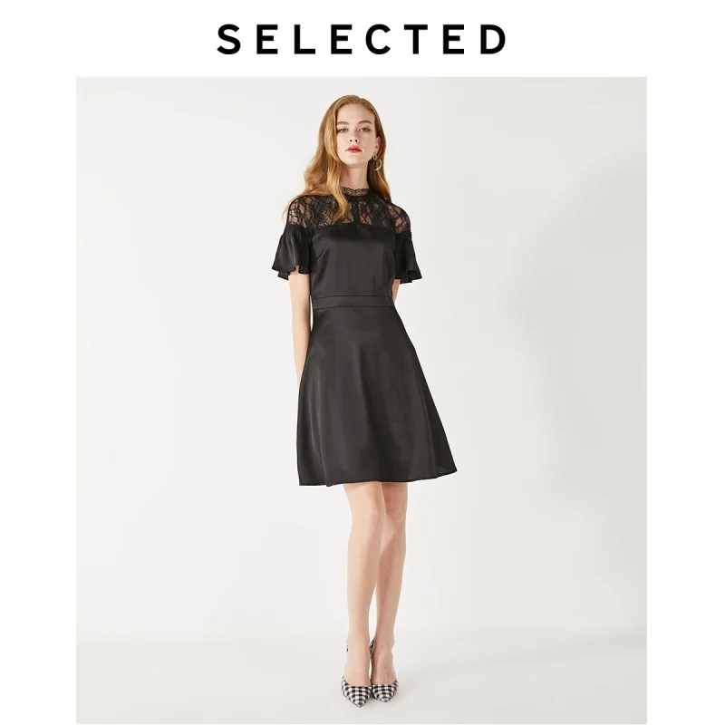 

SELECTED Women's Slim Fit Sweet Elegant Lace Cut-outs Dress S|41932J519