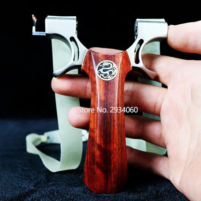 Hutiong Рогатка из нержавеющей стали головка катапульты + деревянная пластырь ручка