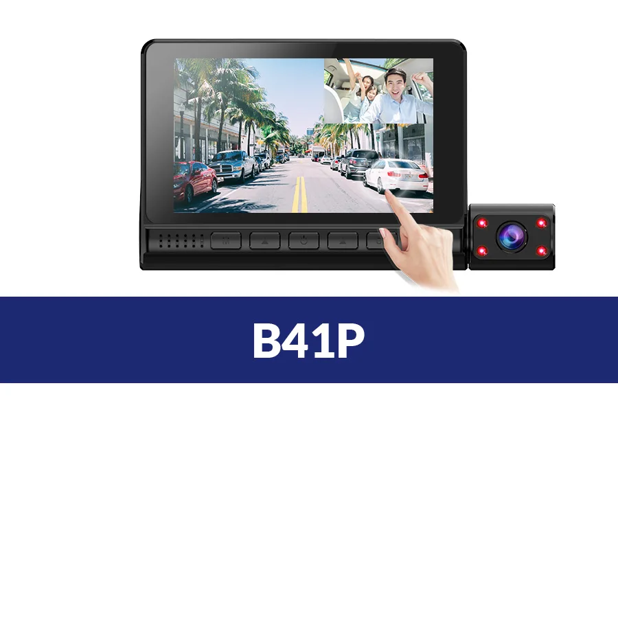 B41P E-ACE Автомобильный видеорегистратор 3 камеры s объектив 4,0 дюймов видеорегистратор двойной объектив с камерой заднего вида видеорегистратор авто регистратор Dvrs видеорегистратор - Название цвета: B41P