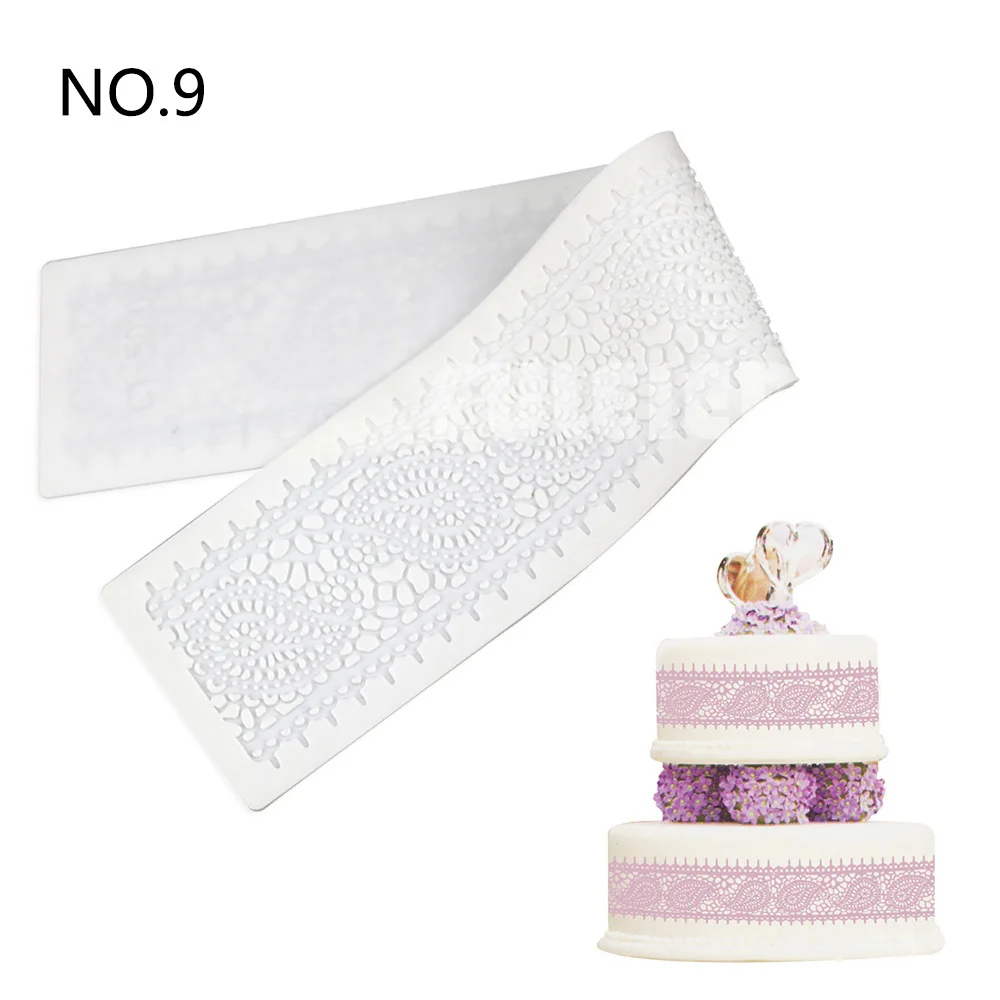 11 Style Silicone Mold Lace Mat Fondant Cake Decorating Tools Biscuits Cupcake Sugar Wedding Baking | Дом и сад