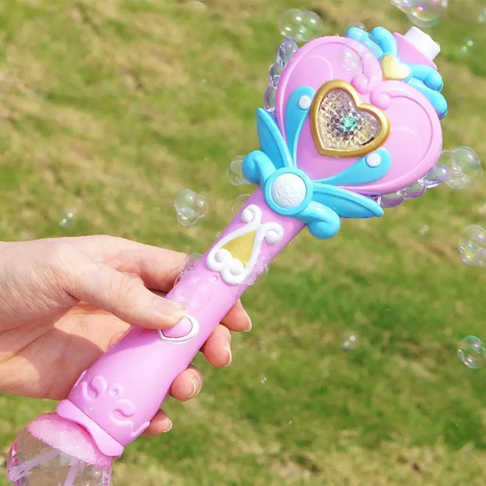 

Electric Magic Wand Automatic Soap Bubble Blowing Gun Blower Machine Butterfly Wing Light Outdoor Children's Toy Kids Girls Toys