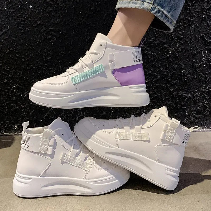 

Women Sneakers 2020 Autumn High Top Vulcanize Shoes Women Platfrom Shoes Chunky Sneakers Female Shoes Plus Size white shoes