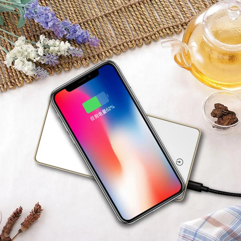 Wireless Portable Charger 6000mAh 10W 7.5W 5W Fast Qi Power Bank Pad Charging | Электроника