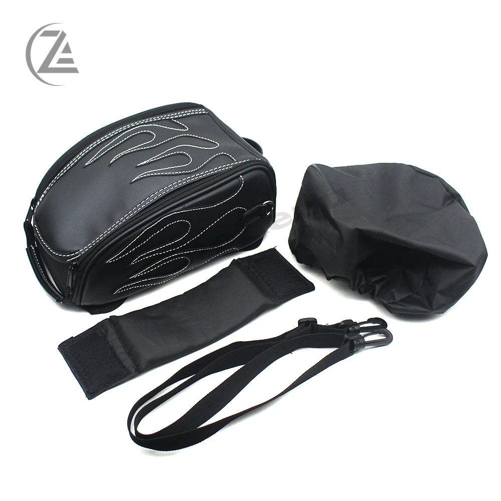 ACZ Retro Fuel Tank Bag Storage Black Leather Bag for Harley Cub 500 Benali 502C 752S Saddlebag enlarge