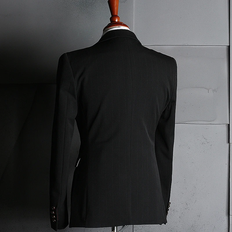 Брендовый мужской костюм деловой Блейзер для жениха три штуки приталенный