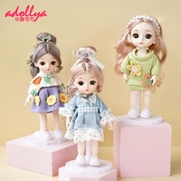 18 bjd doll 16cm kawaii doll with keychain 13 ball jointed swivel dolltoys for girls gift diy dolls clothes dress for children