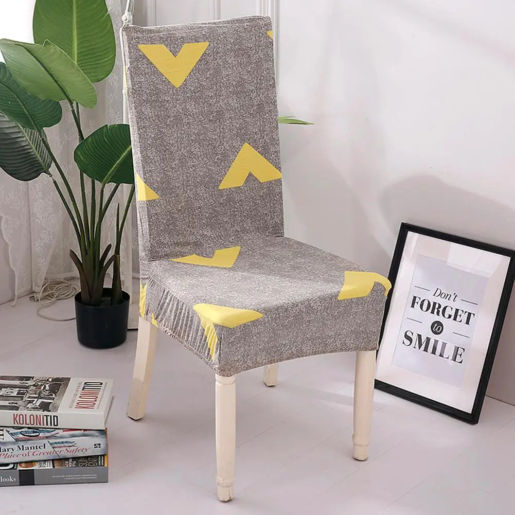 Прочный чехол на стул классический изящный серый эластичный из спандекса с