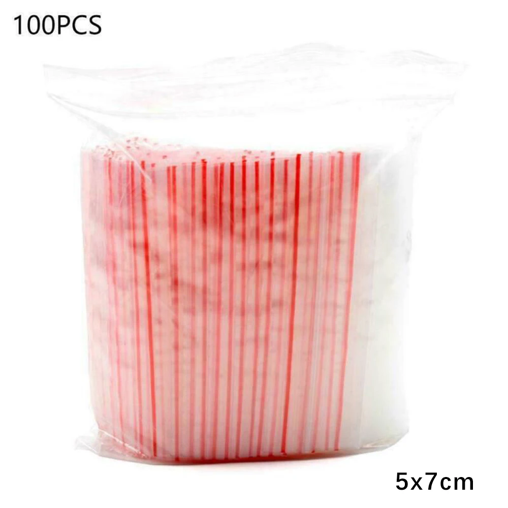 Opp Bag Sealed bag Grip Seal Clear Self 100Pcs Mini Zipper Package | Дом и сад