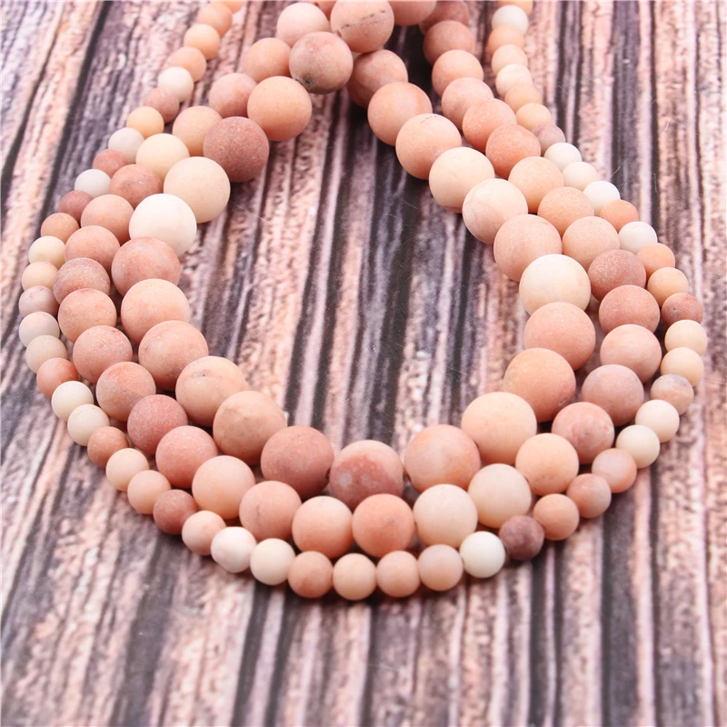 

HotSaleNaturalStoneFrosted Tangling15.5"PickSize4/6/8/10/12mmfitDiyCharmsBeadsJewelryMakingAccessories