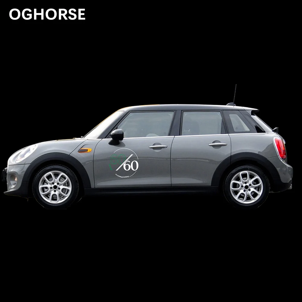 2 шт. 60-летняя Графика Наклейка на дверь боковая наклейка для MINI Cooper R50 R52 R53 R55 R56 R57