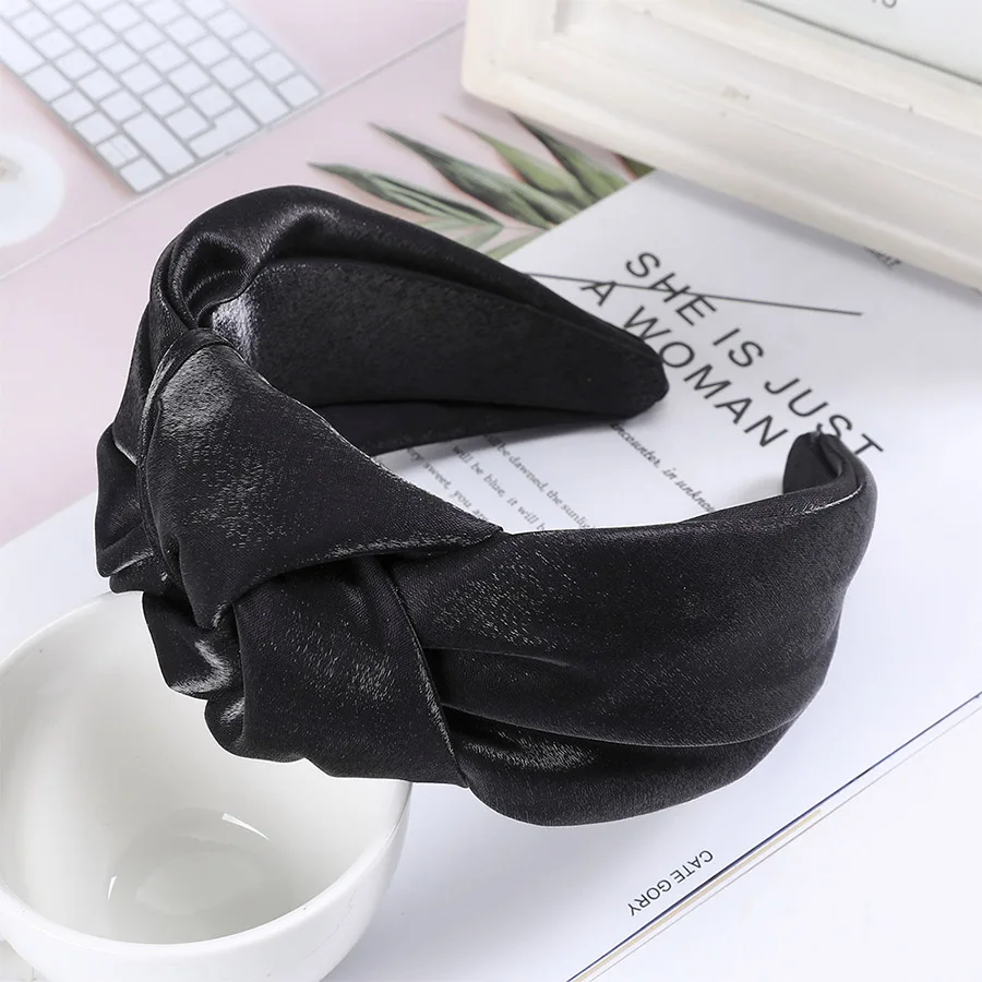 Haimeikang Fashion New Bezel Headdress Cross knotting Wide-brimmed Headband Autumn Winter Head Hoop Women Hair Accessories