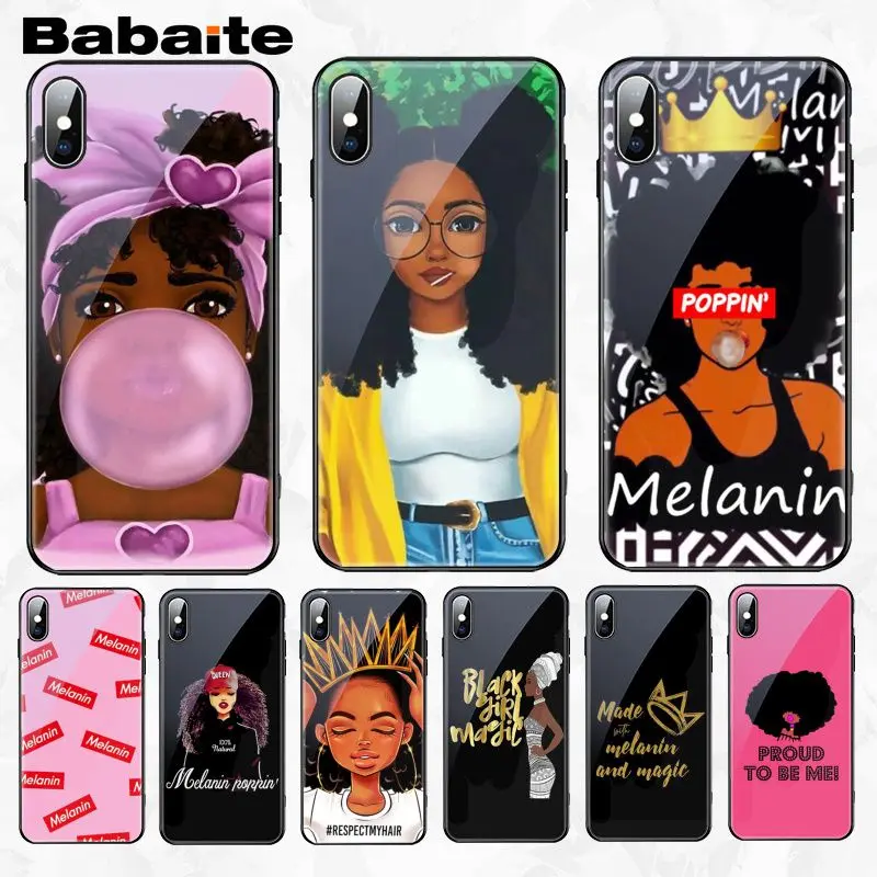 Черная оболочка Babaite Melanin Poppin Aba girl чехол для телефона чехлы из закаленного стекла
