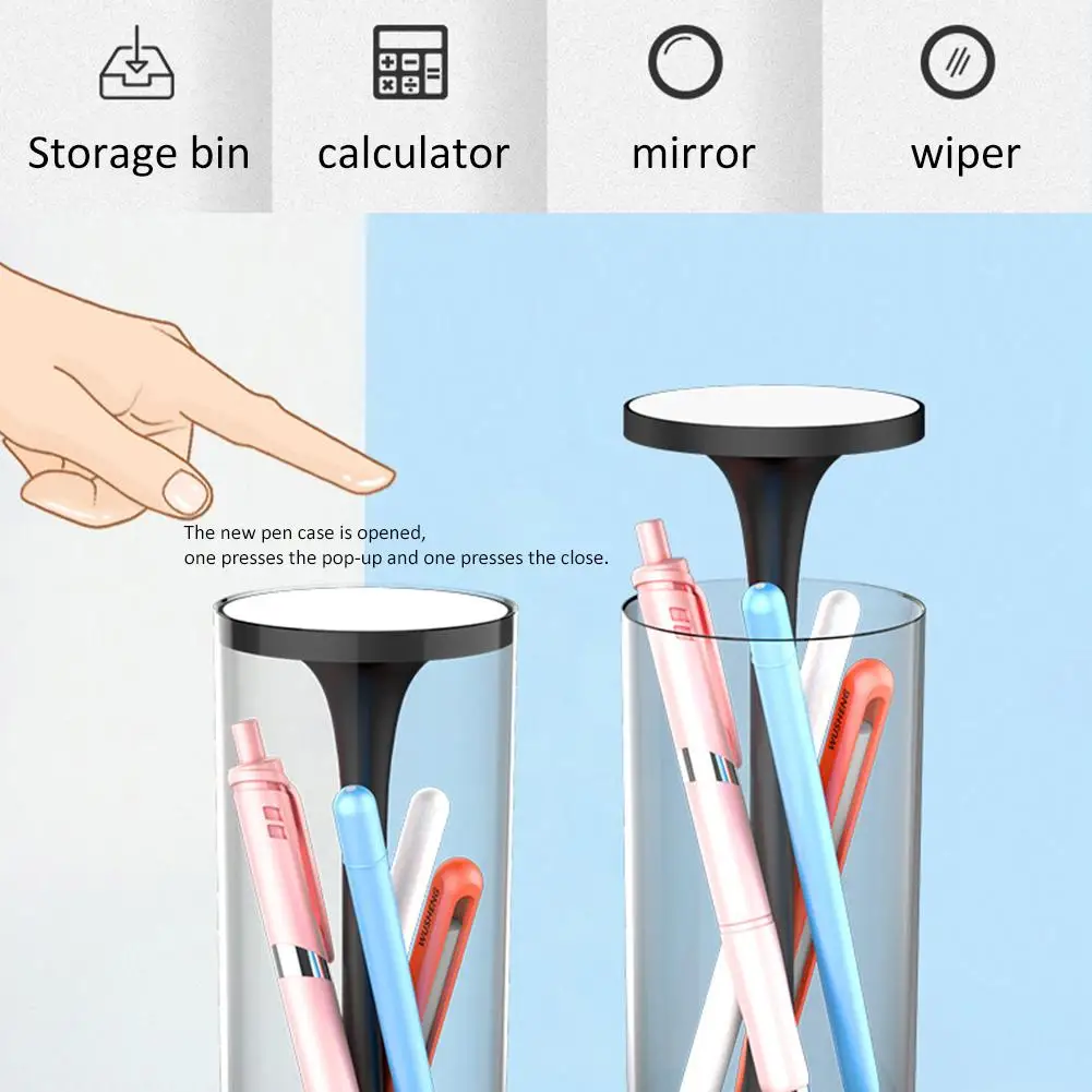 Пенал для карандашей с зеркальным калькулятором инновационный