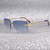 vintage rimless square leopard style sunglasses men oculos shade metal frame gafas women for beaching driving accessories