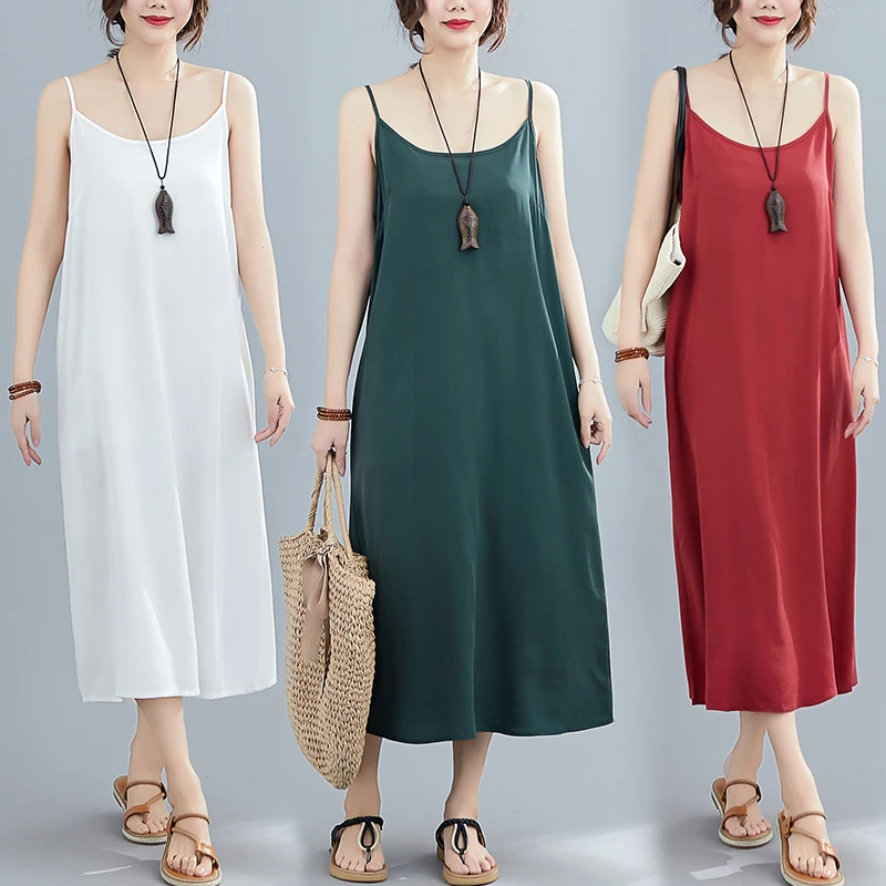 

2020 новые летние художественный большой Размеры Cuprammonuium ремень платье свободного покроя, универсальная верхняя одежда Облегающая майка пла...