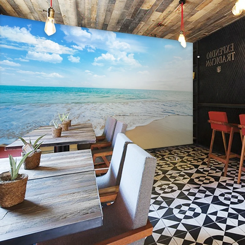 Объемное пространство расширение спальня Средиземное море вид фона стены