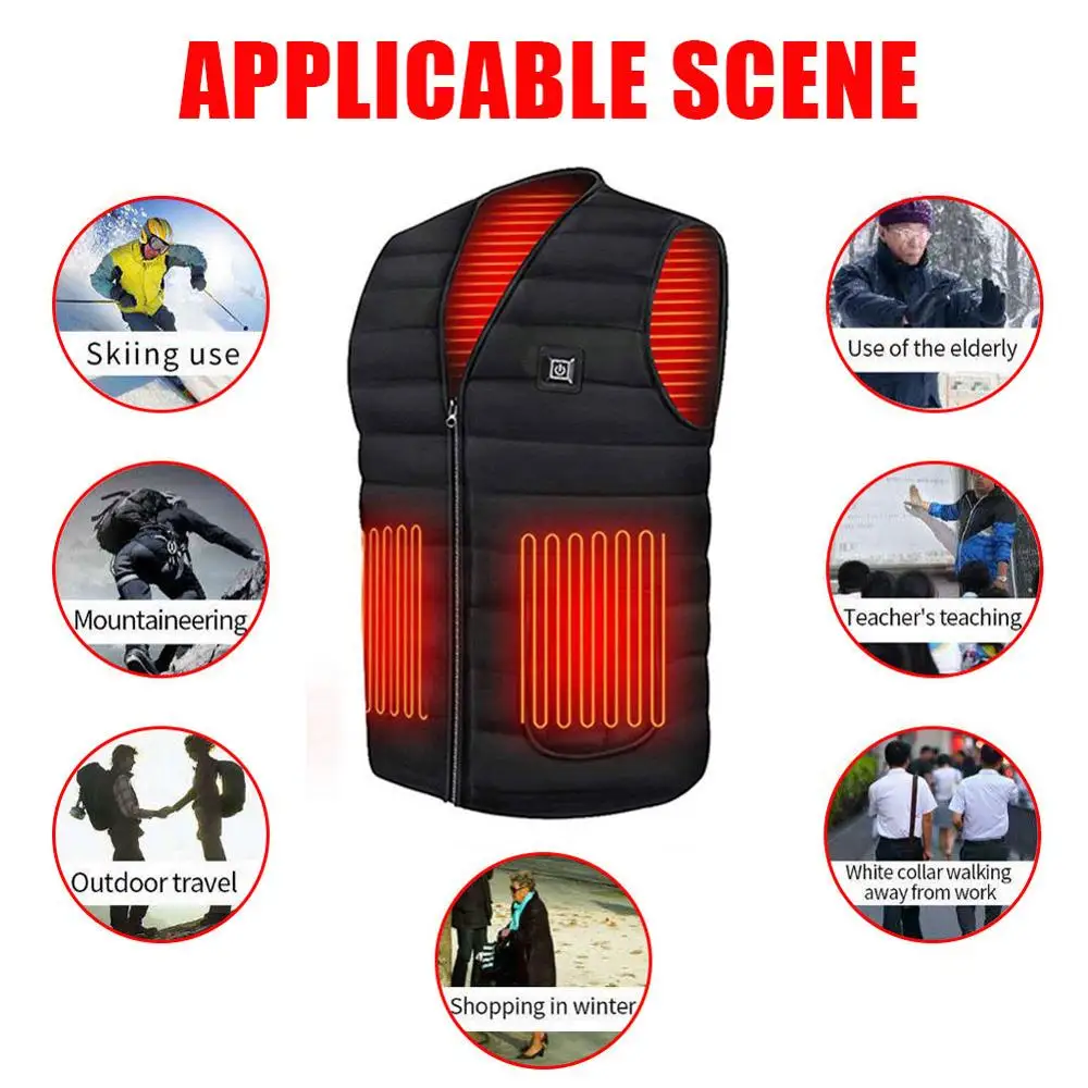 Free Shipping 2020 New Heating Vest 5 Pieces 3 Gears Adjustable Film Electric Clothes | Спорт и развлечения