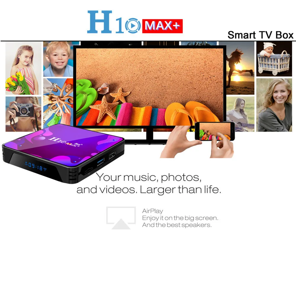 ТВ-приставка H10 Max Android 2 4 + 64/1080 ГБ 5 ГГц Wi-Fi | Электроника
