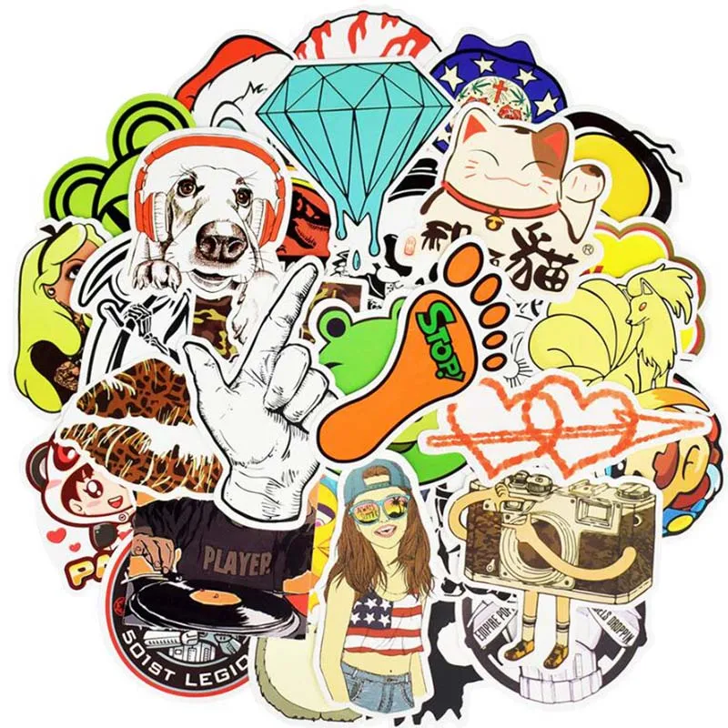 100 шт. наклейки для ноутбука холодильника чемодана | Компьютеры и офис