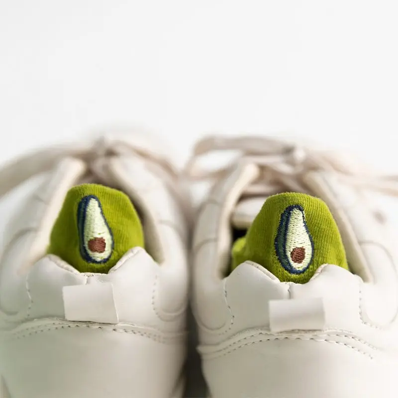 

5 Pairs Women Girls Cartoon Avocado Embroidery Ankle Short Socks Cotton Hosiery X5XD