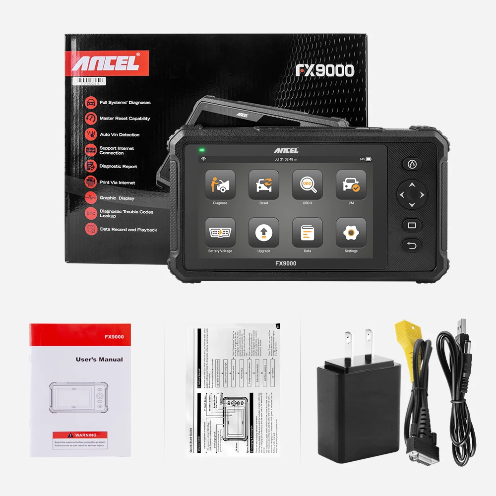 Автомобильный сканер ANCEL FX9000 полная система OBD2 IMMO SAS AFS TPMS EPB инструмент для