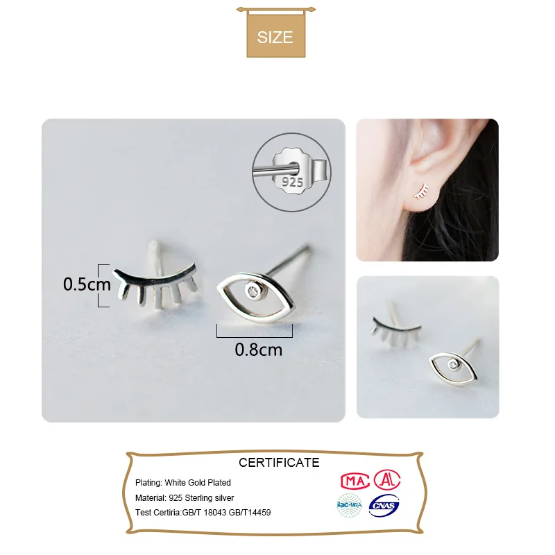 Женские серьги гвоздики Trusta из стерлингового серебра 925 пробы модные крошечные