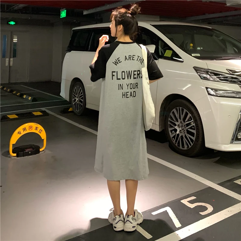 Длинный дизайн рукав реглан модный базовый с буквенным принтом серый черный