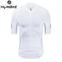 ykywbike new white top quality short sleeve cycling jersey pro team race cut lightweight for summer clothing bicycle wear shirts
