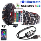 USB светодиодные ленты Bluetooth-совместимая с 5050 RGB светодиодная Фреска с ИК-управлением комнатная Гибкая лампа Диодная лента для подсветки комнаты ТВ