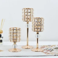 peandim crystal candlestick golden european latern candle holder party wedding decoration candle stand home handicraft ornaments