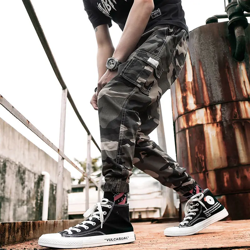 

Camouflage Cargo Pants Men Streetwear Hip hop Joggers Pocket Casual Sport Sweatpants Tactics Ankle Length Trousers
