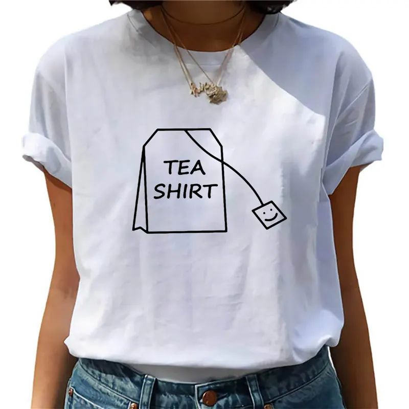 

TEA SHIRT printed Lady Tshirt Summer Tshirt Casual T shirt Women White Round Neck short sleeve tee shirt Female Simple T-shirt