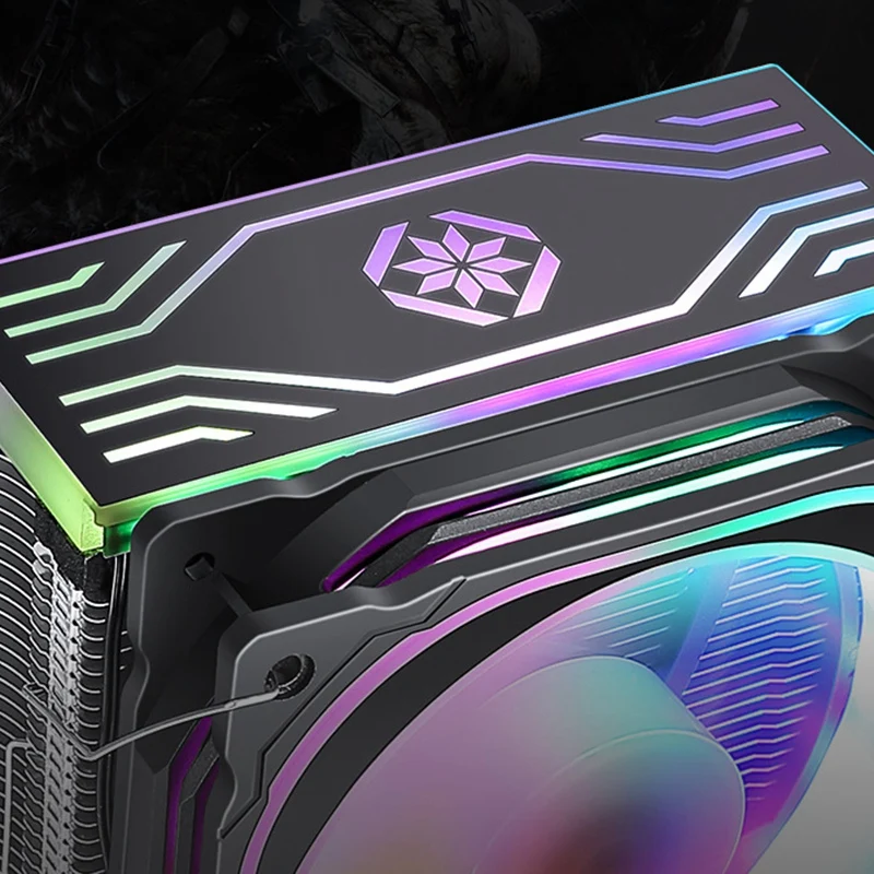 

RGB LED CPU Cooler Fan 4 Heatpipe 12V Cooler 120mm Cooling Fan Heat Sink Radiator for LAG1155 1156 1366 for AMD